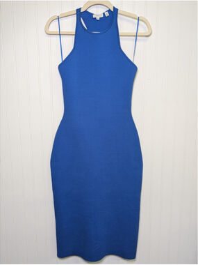 blue buffalo check dress BLUEY LARGE flattering asymmetrical silhouette Buckle Jumper Dress Contemporary Dresses Size:10US/42FR/14UK